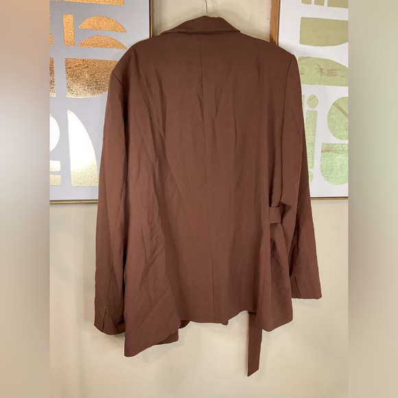 NWT Royalty By Maluma Belted Asymmetric One-Button Blazer size XXL brown - Picture 5 of 10